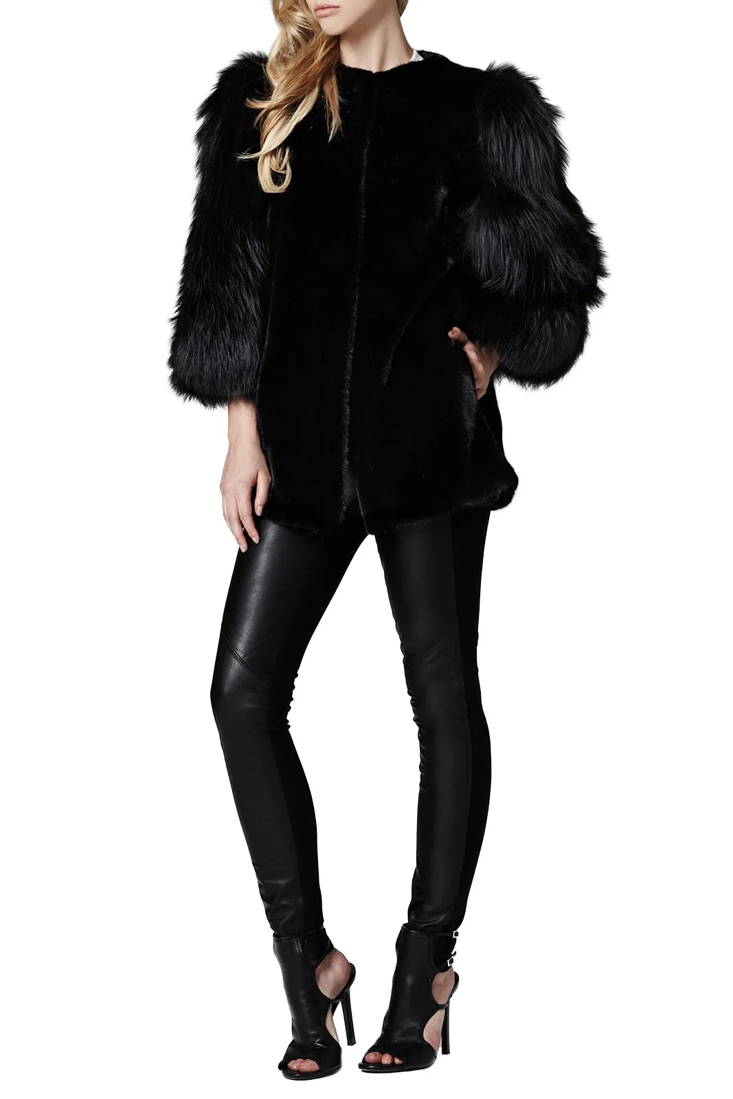 Gaga Mink and Fox Fur Jacket