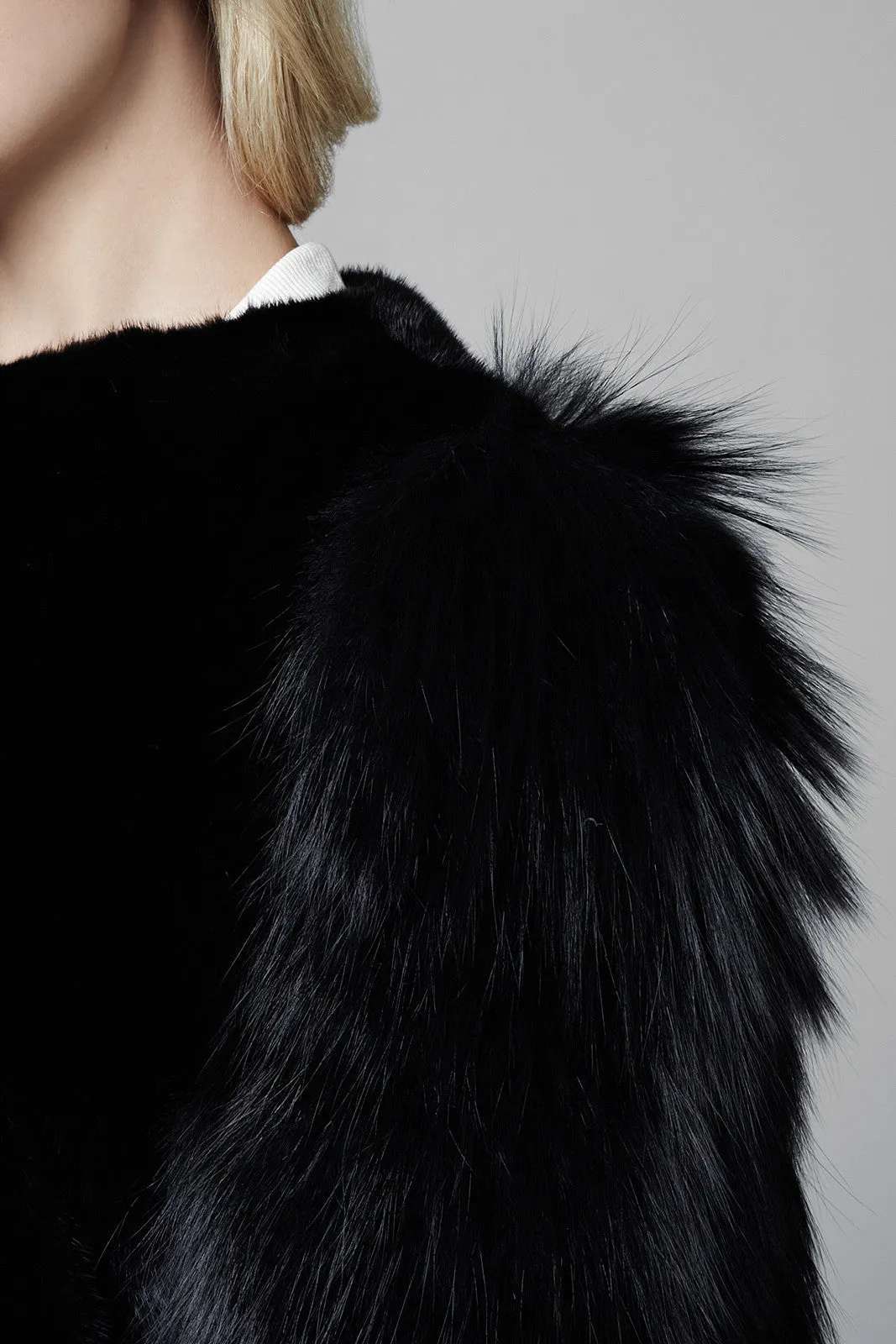 Gaga Mink and Fox Fur Jacket