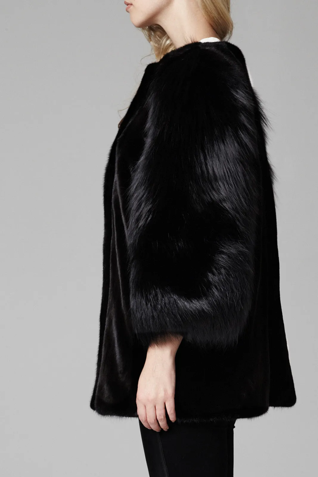 Gaga Mink and Fox Fur Jacket