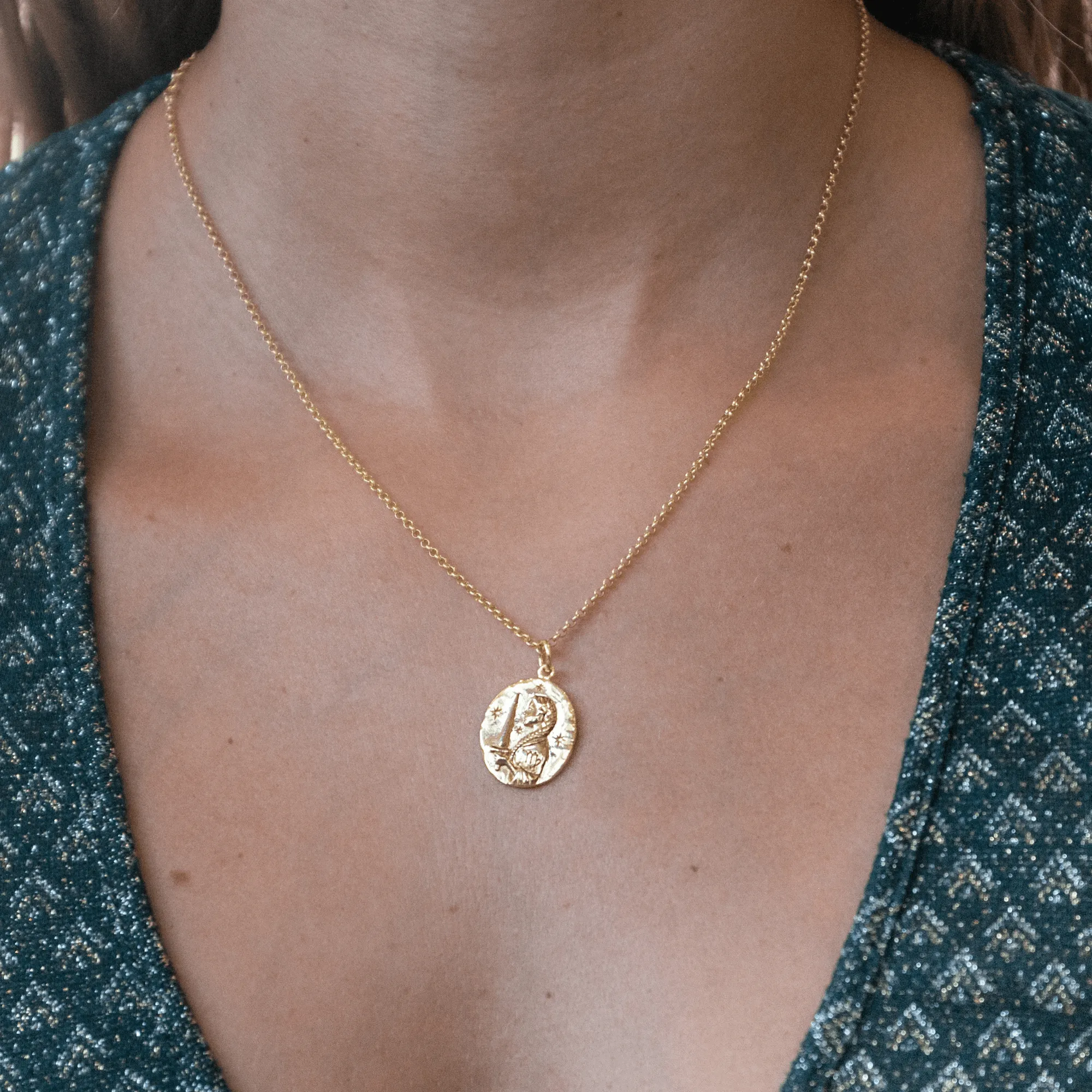 Gold Plated Virgo Zodiac Necklace