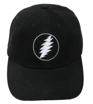 Grateful Dead Lightning Bolt Embroidered Hat - Black