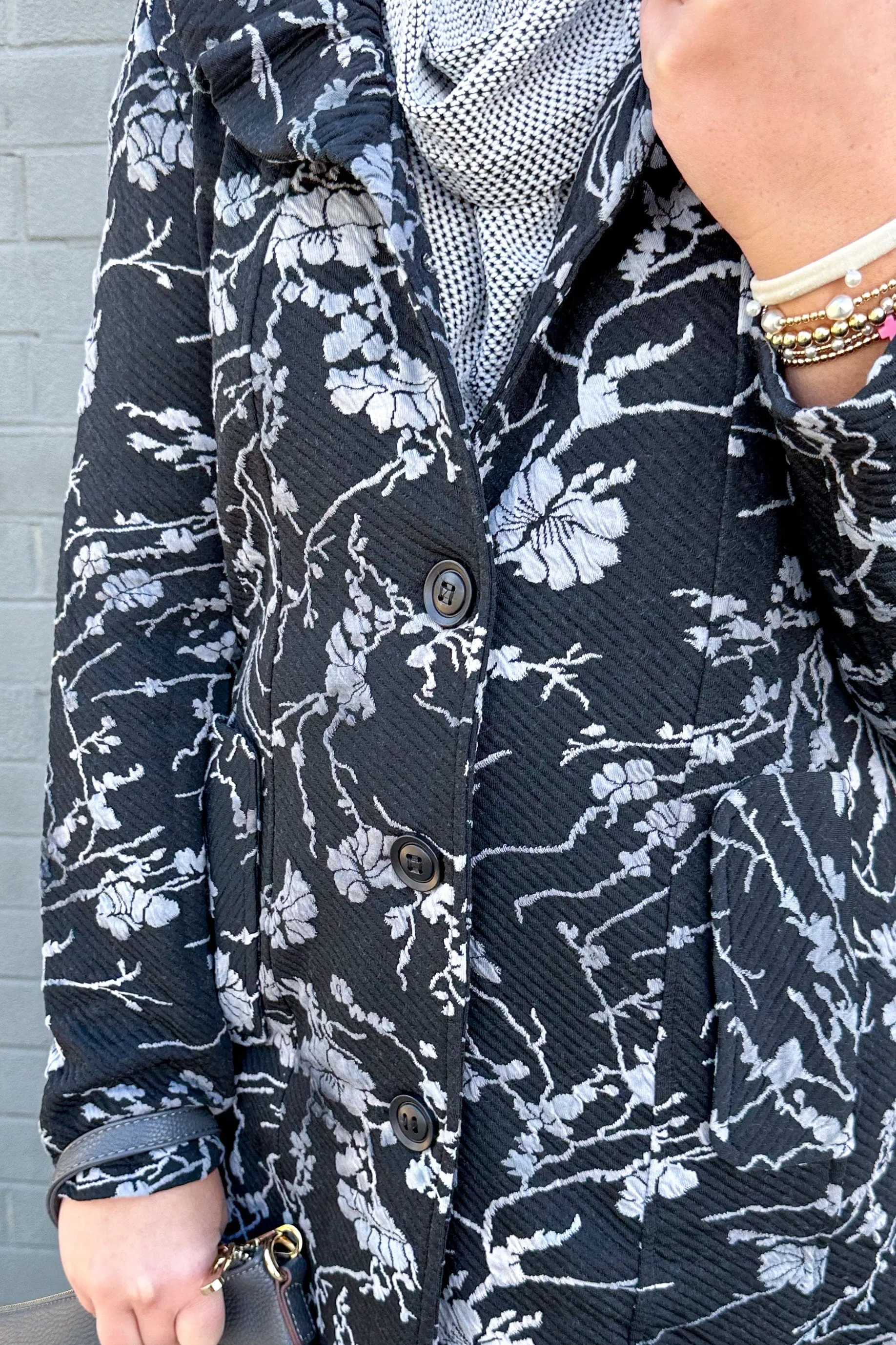 Grey & Black Floral Jacket