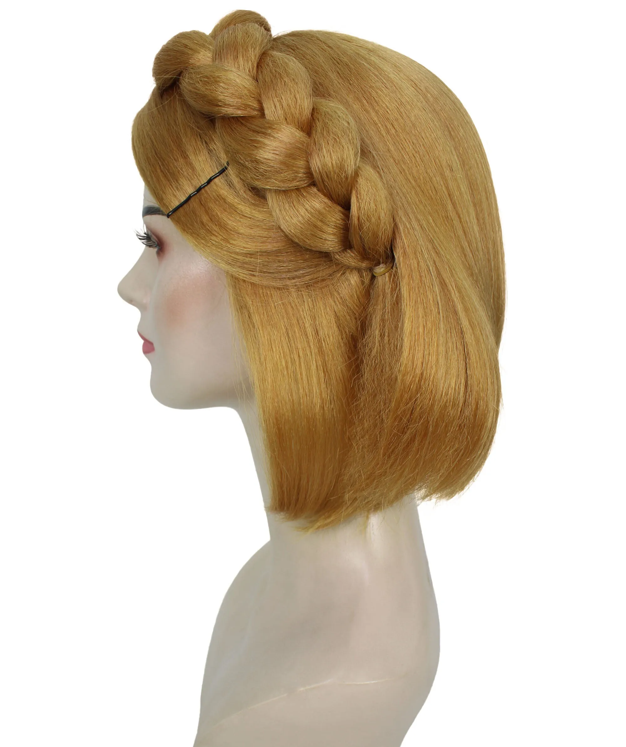 HPO Adult Women's Action Game Blonde Bob Wig I Cosplay Wig I Flame-retardant Synthetic Fiber