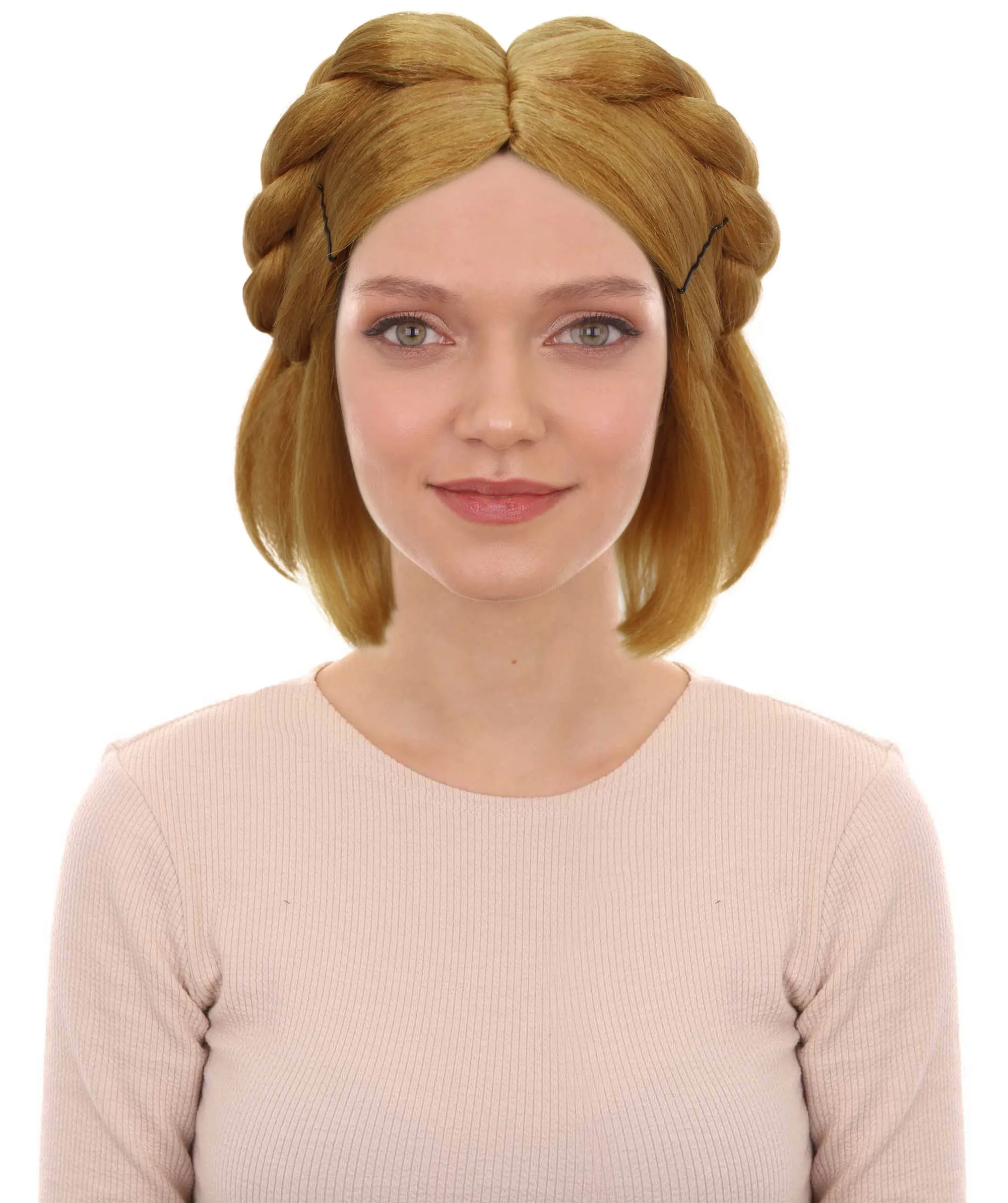 HPO Adult Women's Action Game Blonde Bob Wig I Cosplay Wig I Flame-retardant Synthetic Fiber