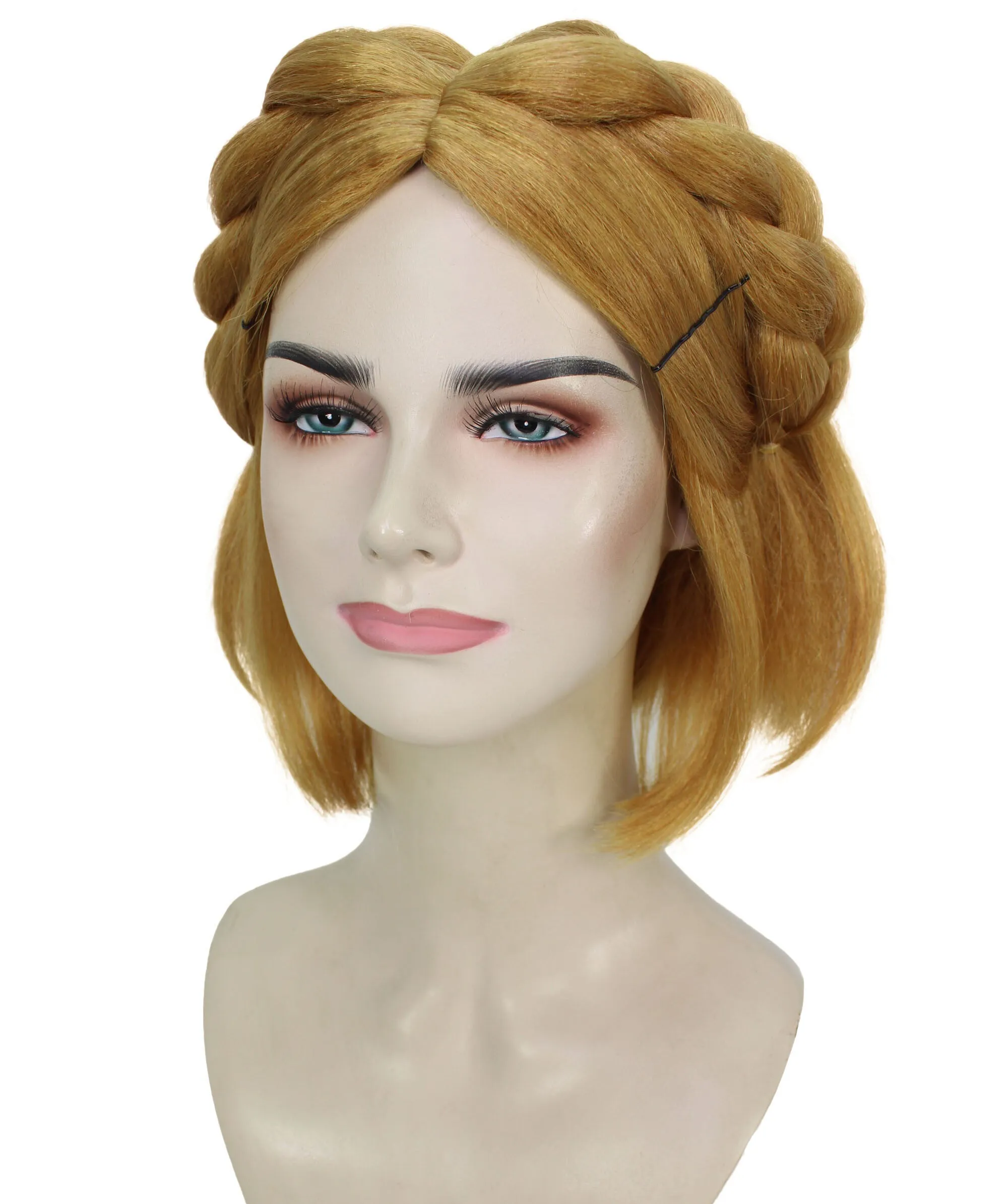 HPO Adult Women's Action Game Blonde Bob Wig I Cosplay Wig I Flame-retardant Synthetic Fiber