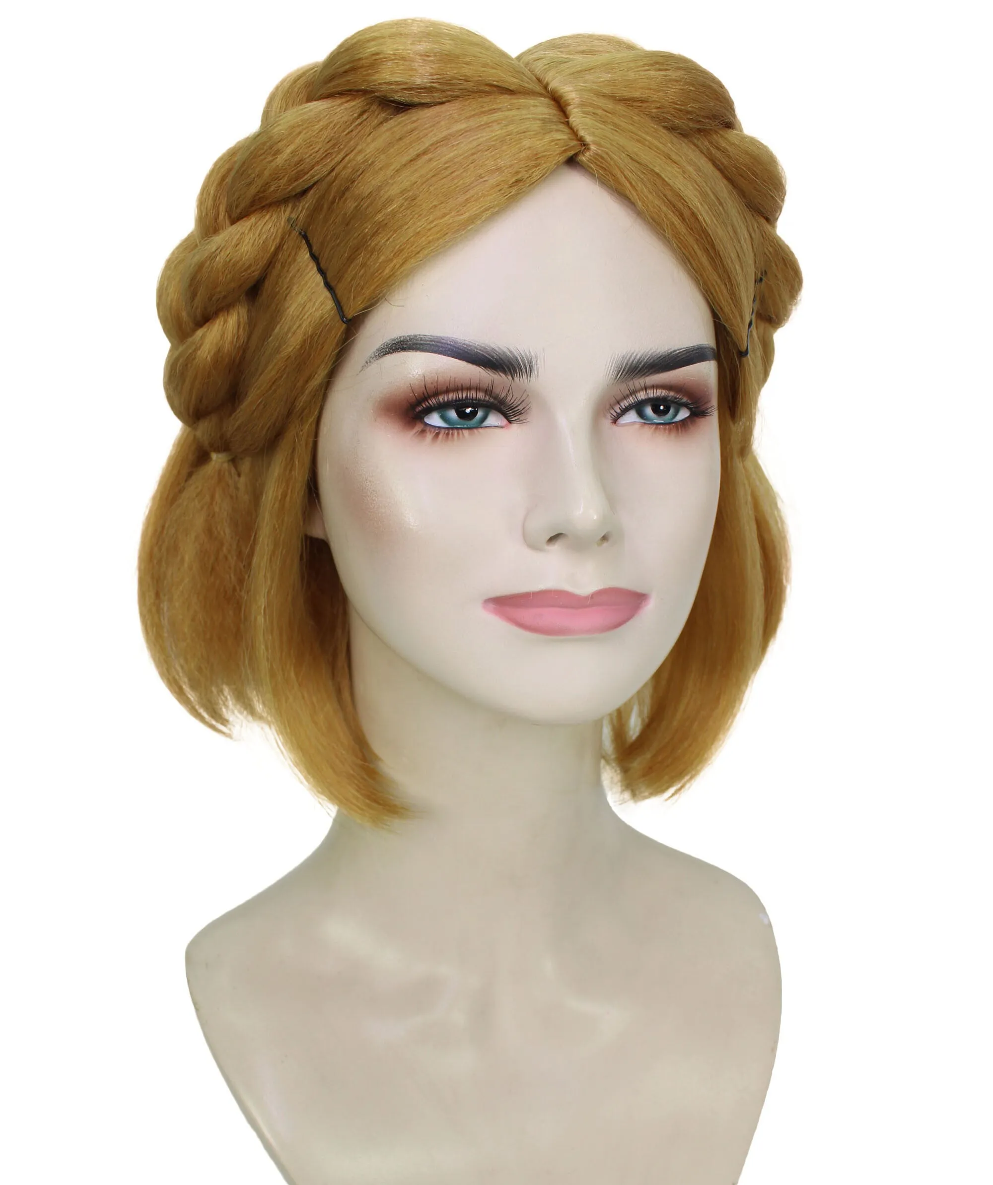 HPO Adult Women's Action Game Blonde Bob Wig I Cosplay Wig I Flame-retardant Synthetic Fiber