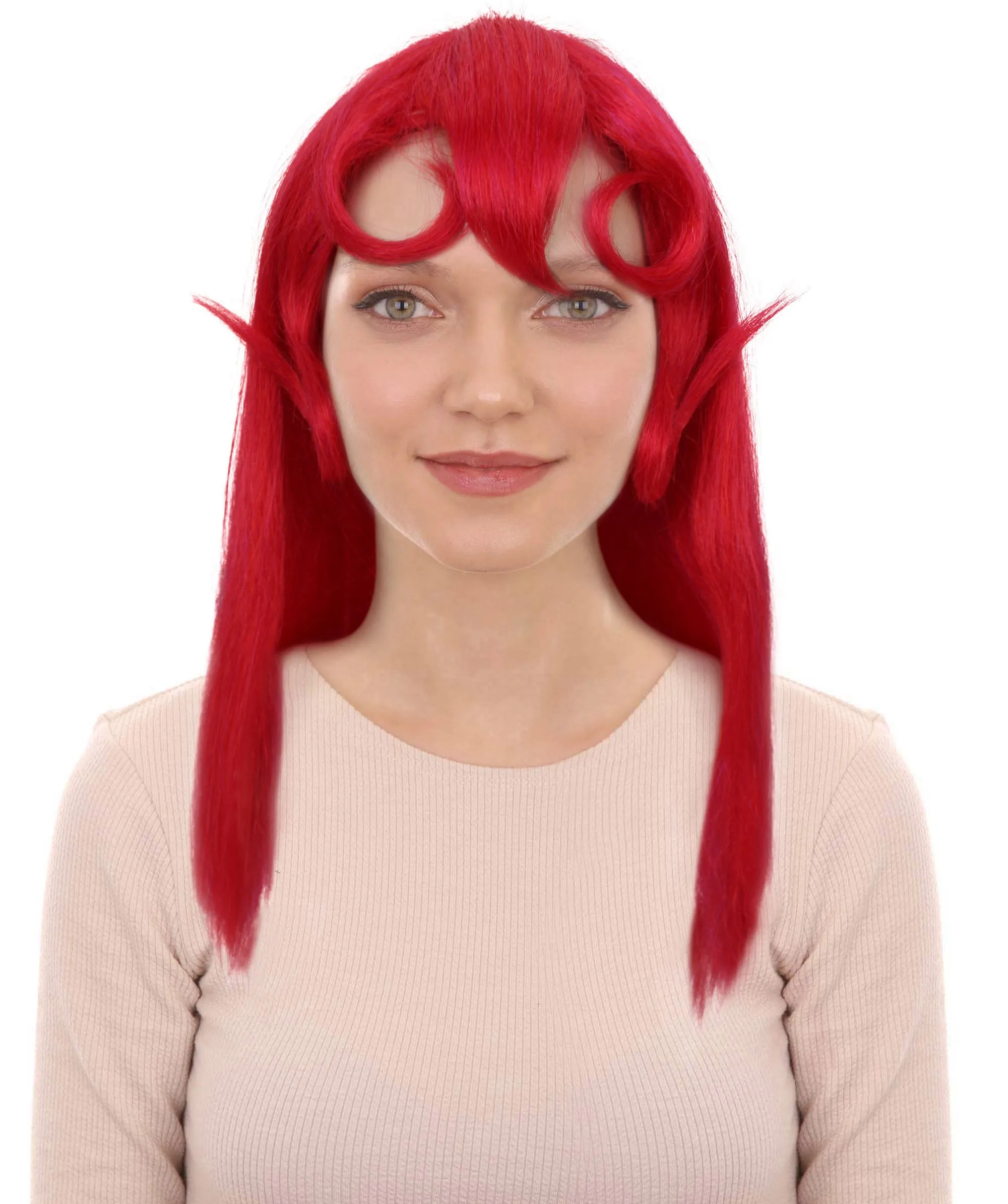 HPO Adult Women's Drag Queen Red Wig I Cosplay Wig I Flame-retardant Synthetic Fiber