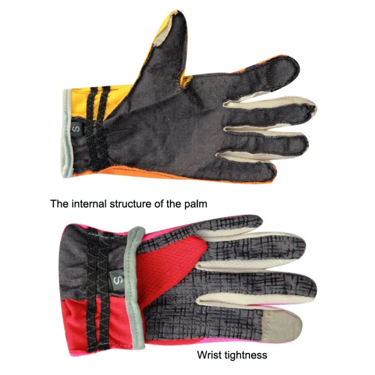 JUNGLE LEOPARD Outdoor Sports Mountaineering Full Finger Gloves Mesh Touch Screen Anti-Skid Gloves, Size: M(Red Black)