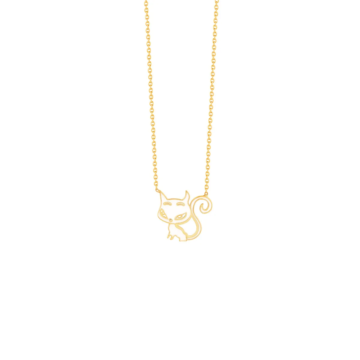 Kitty Enamel Necklace