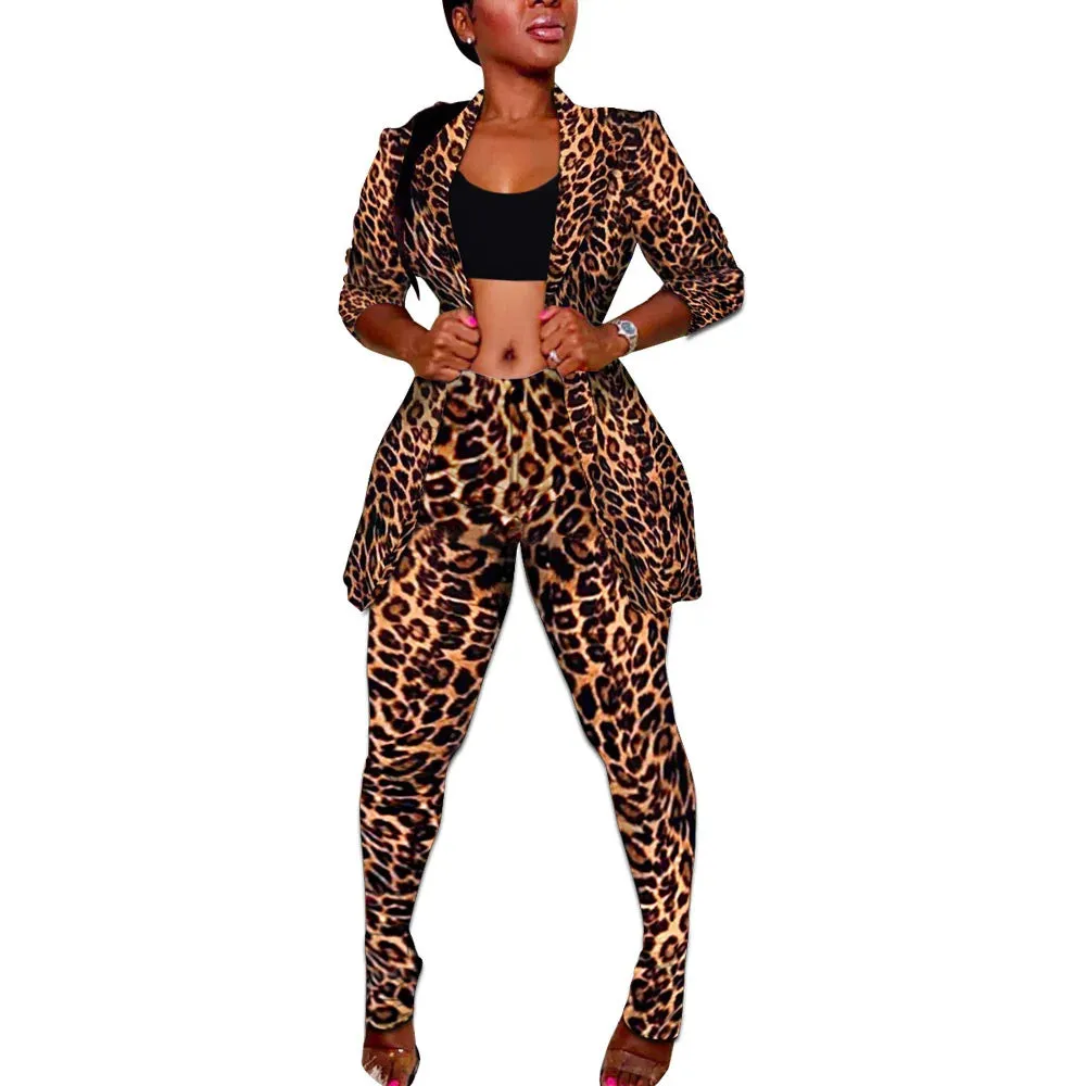 Lapel Jacket Nightclub Trousers Two-Piece Set