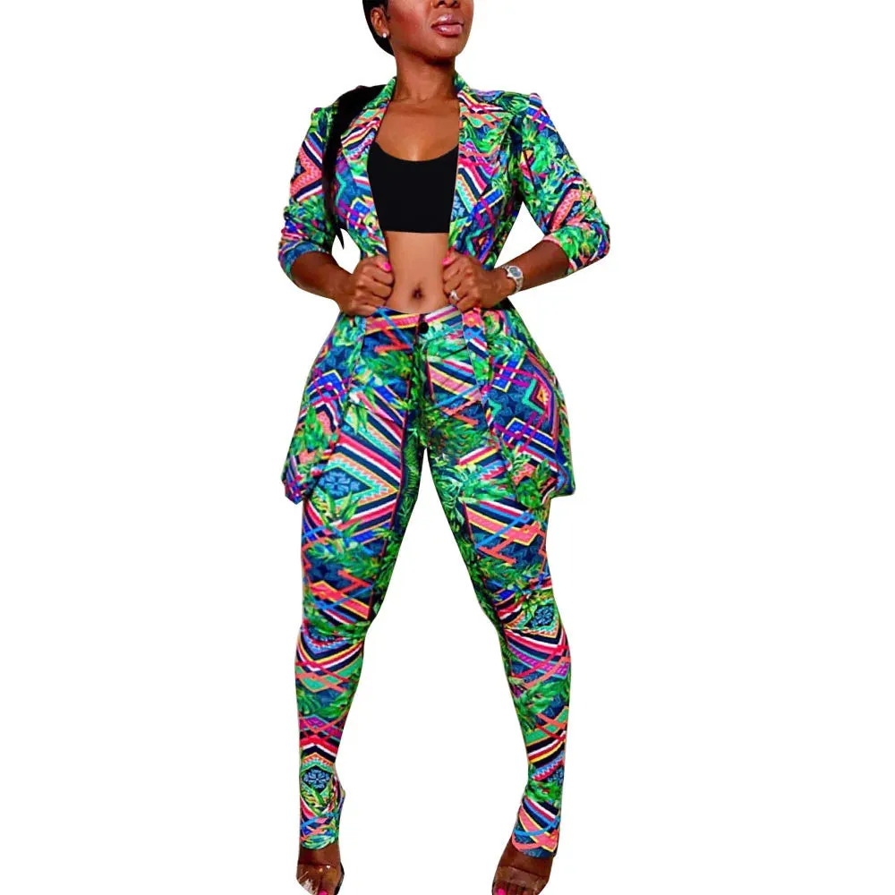 Lapel Jacket Nightclub Trousers Two-Piece Set