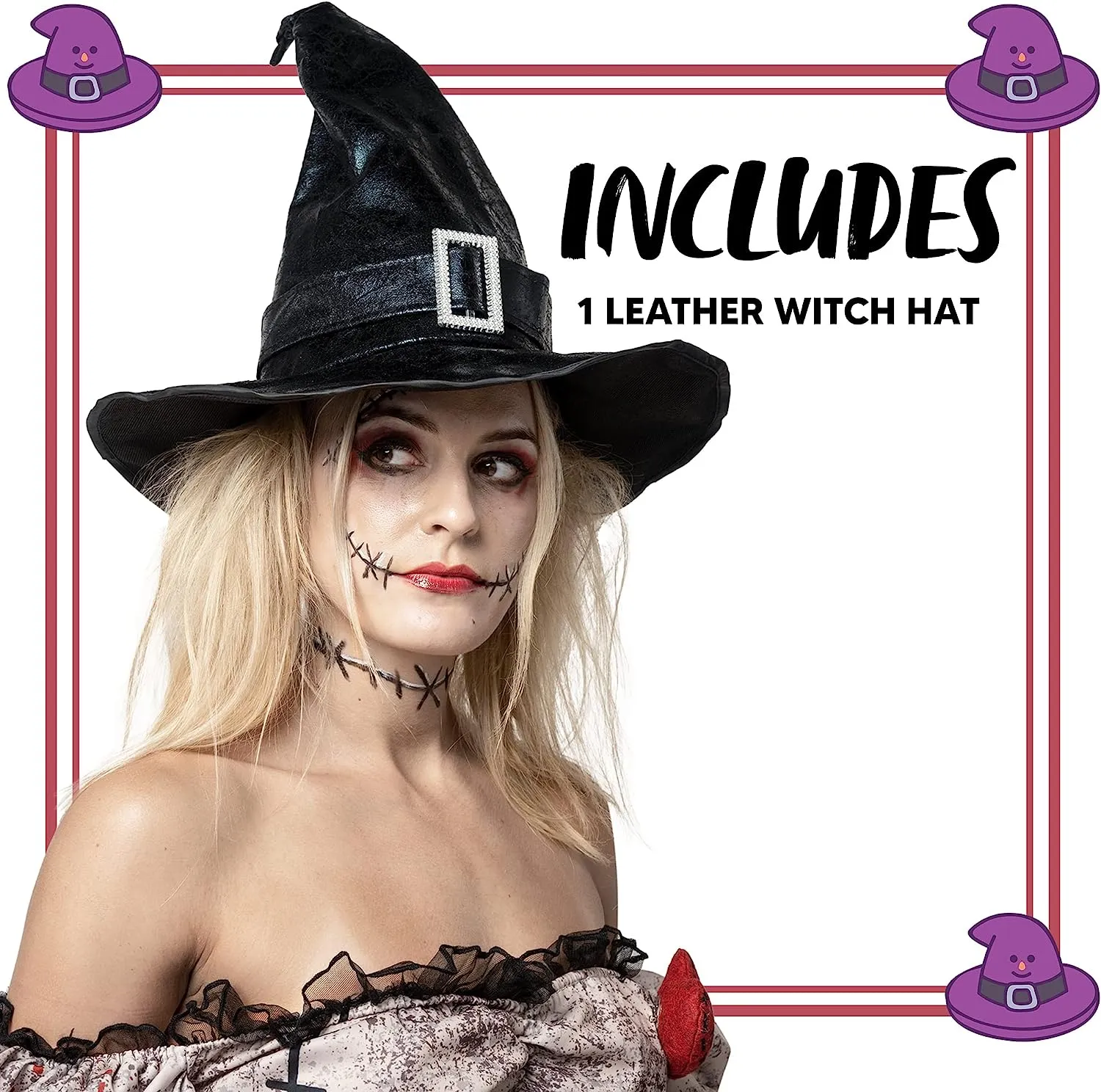 Leather Style Witch Hat