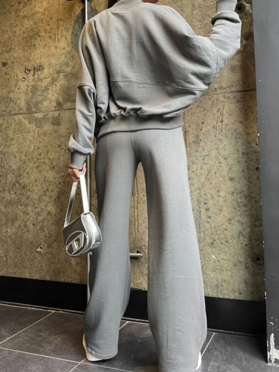 Leisure Zip Up Top and Drawstring Pants Set