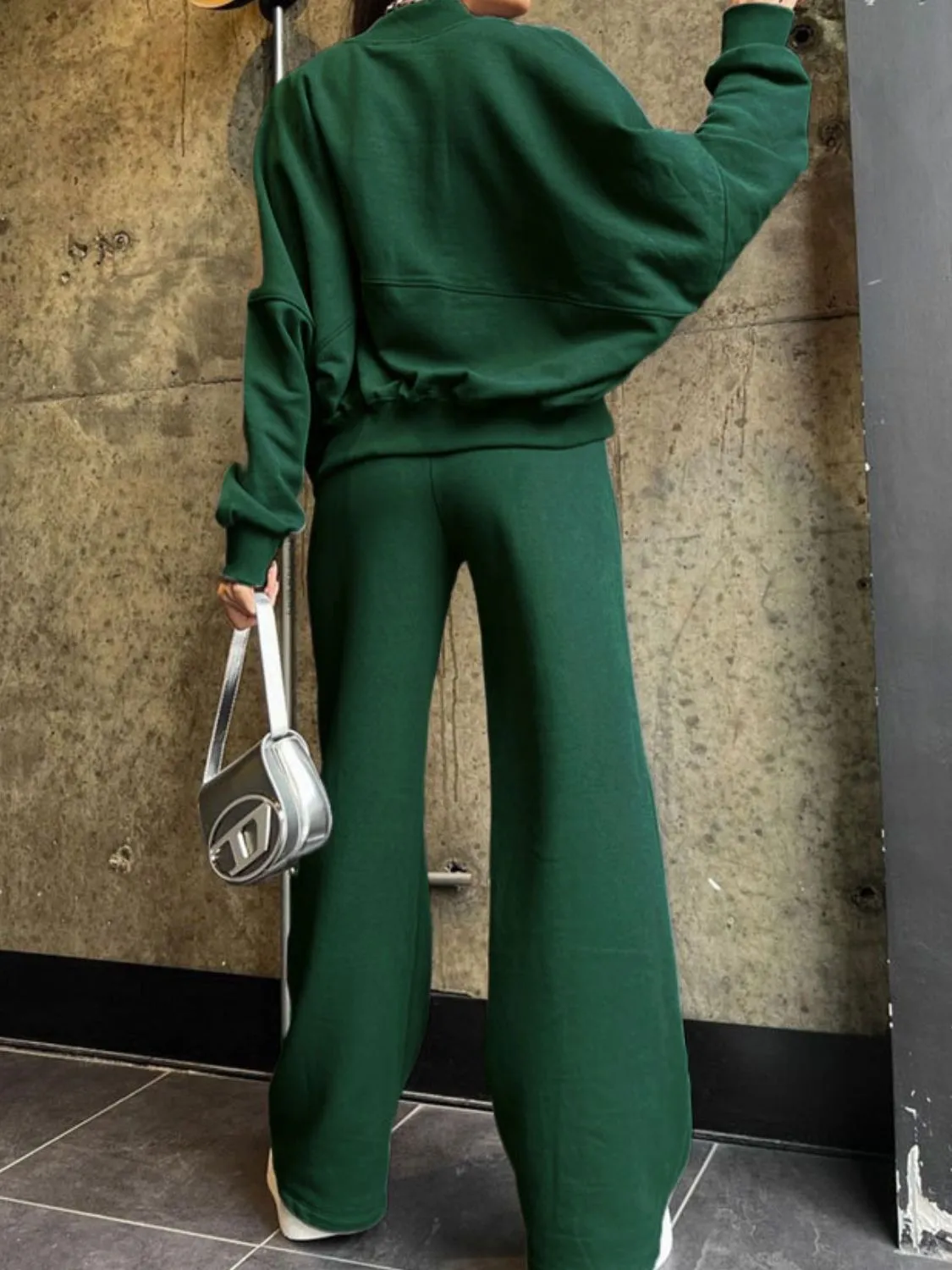 Leisure Zip Up Top and Drawstring Pants Set