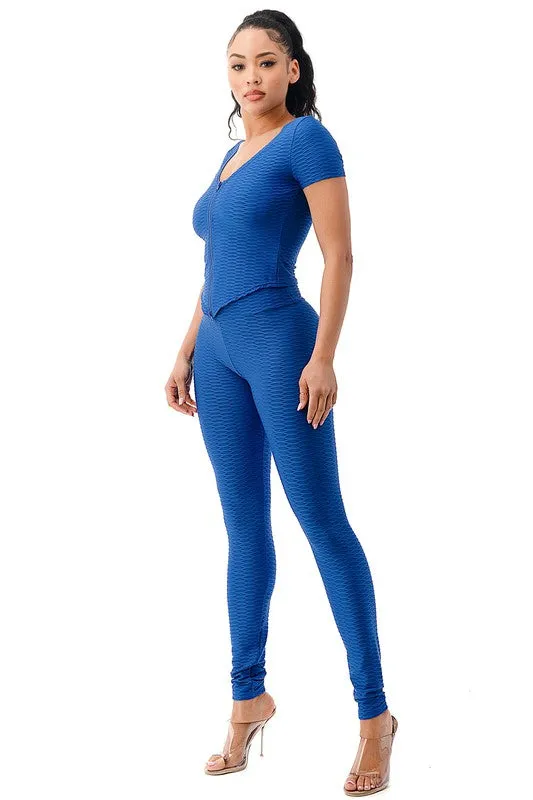 Miriella Royal Blue 2 Piece Leggings Set