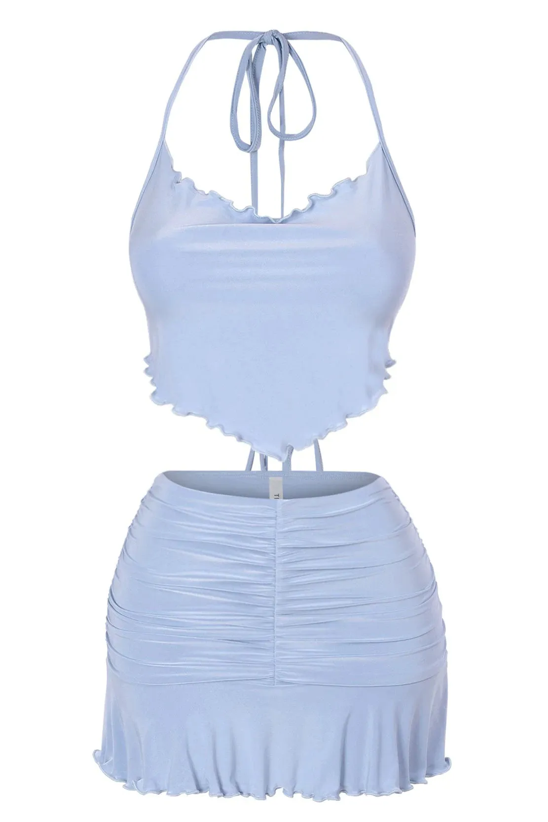 Naella Baby Blue 2 Piece Skirt Set