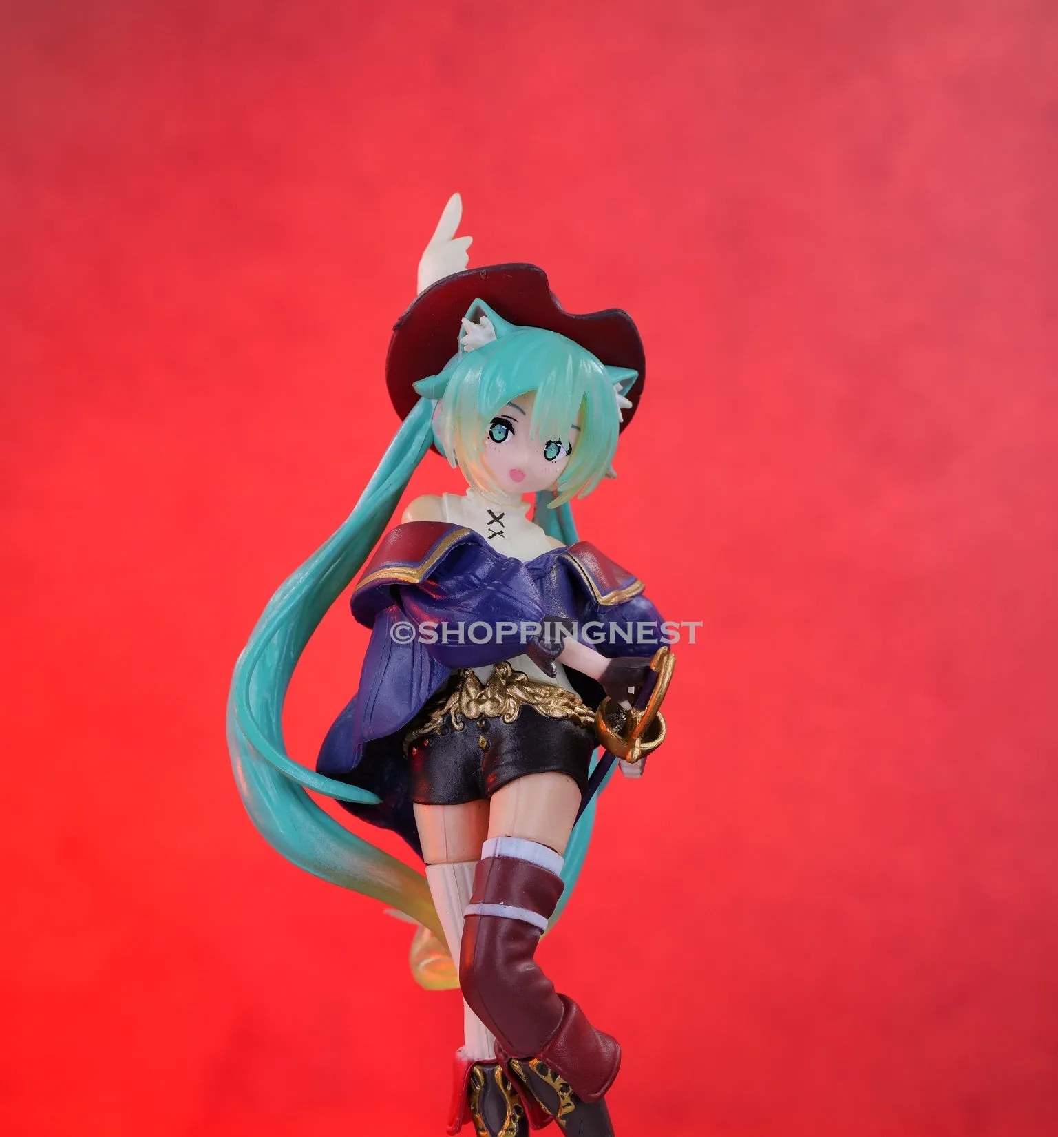 New Hatsune Miku Wonderland figure cat wearing boots Action Figure | 15 CMS |