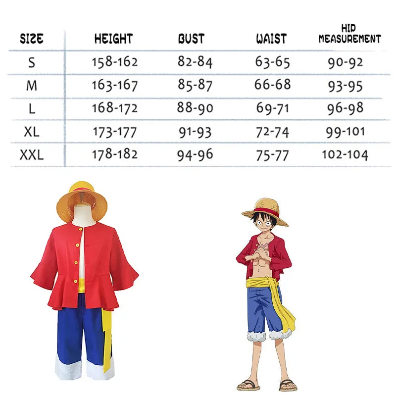 One Piece Monkey D Luffy 2 Years Later Cosplay Costume