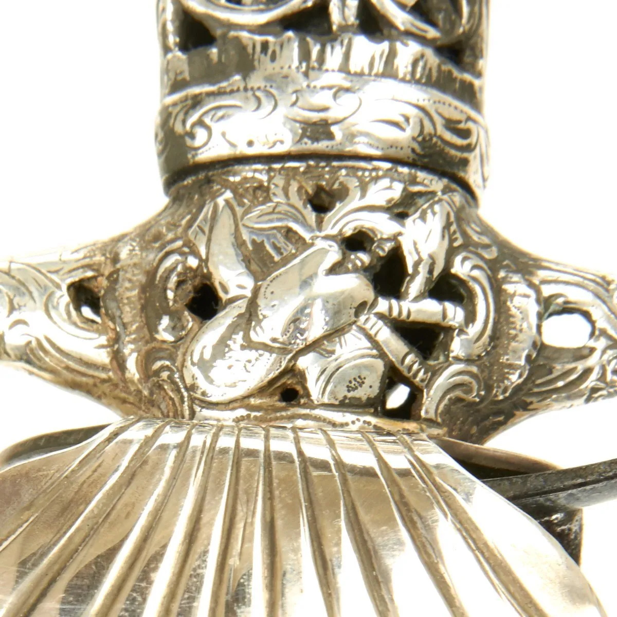 Original British 1700 Silver Hilt Hunting Sword Pistol by Vandebaize of London - Hirschfänger