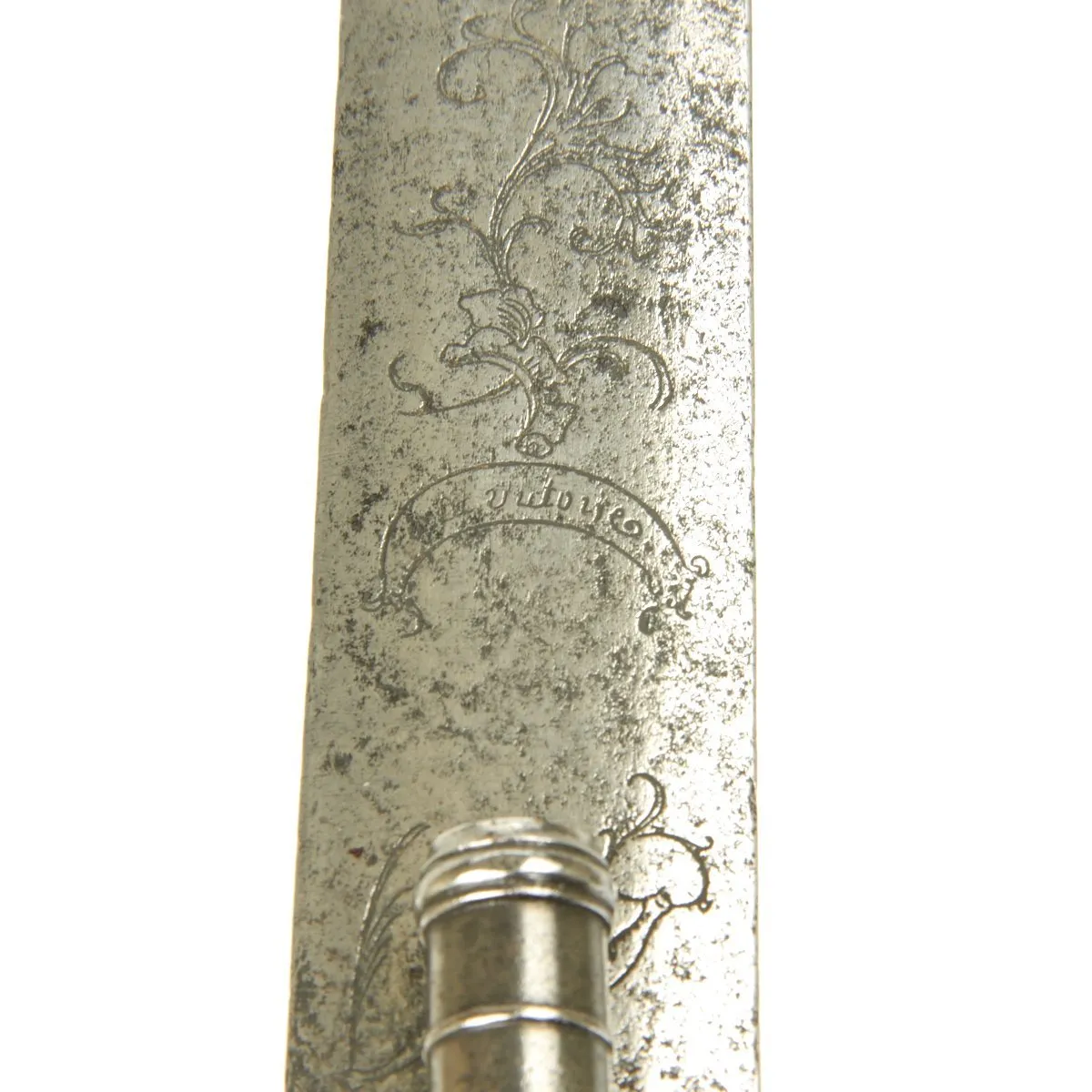 Original British 1700 Silver Hilt Hunting Sword Pistol by Vandebaize of London - Hirschfänger