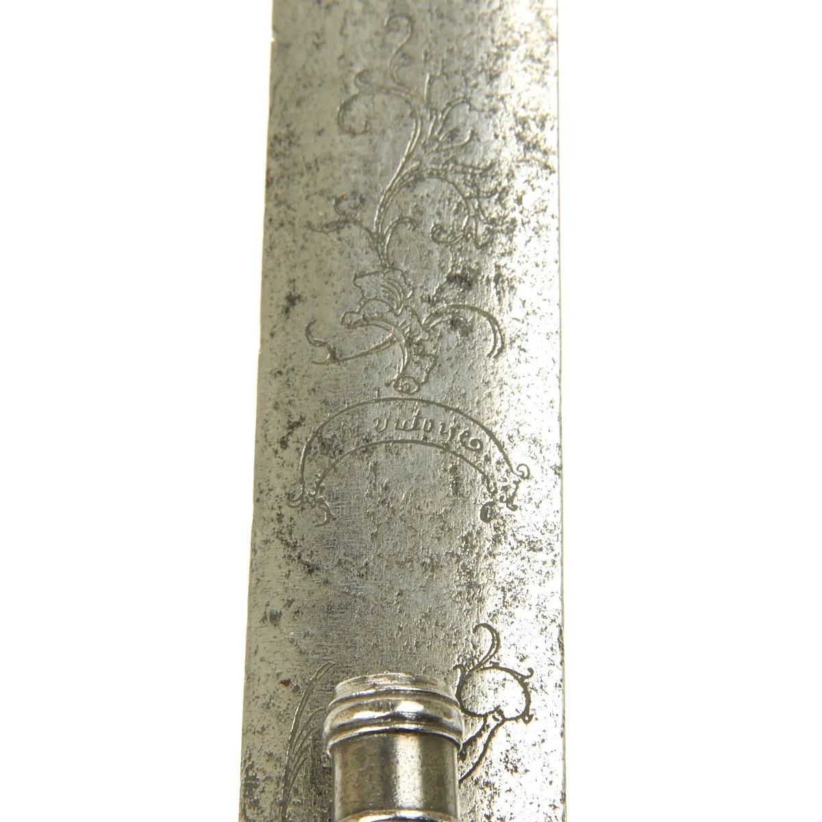 Original British 1700 Silver Hilt Hunting Sword Pistol by Vandebaize of London - Hirschfänger