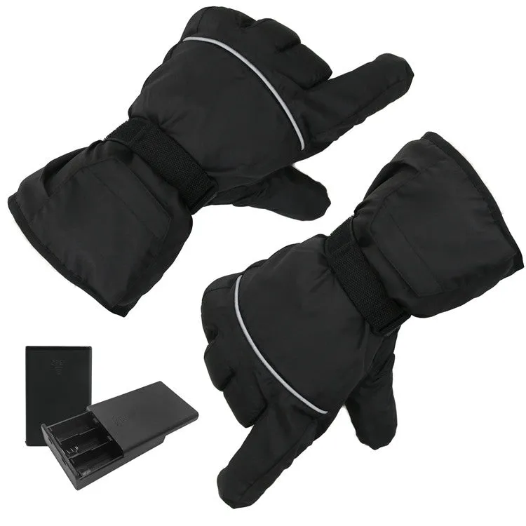 Outdoor Sports Ski Heated Warm Touchable Gloves, Color: Black USB Cable