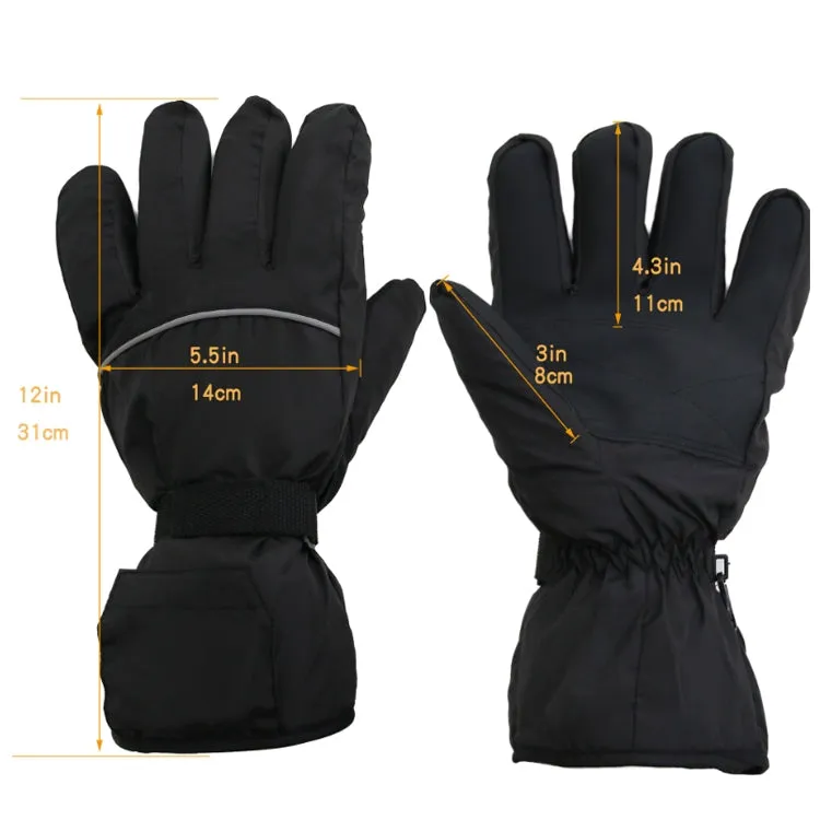 Outdoor Sports Ski Heated Warm Touchable Gloves, Color: Black USB Cable