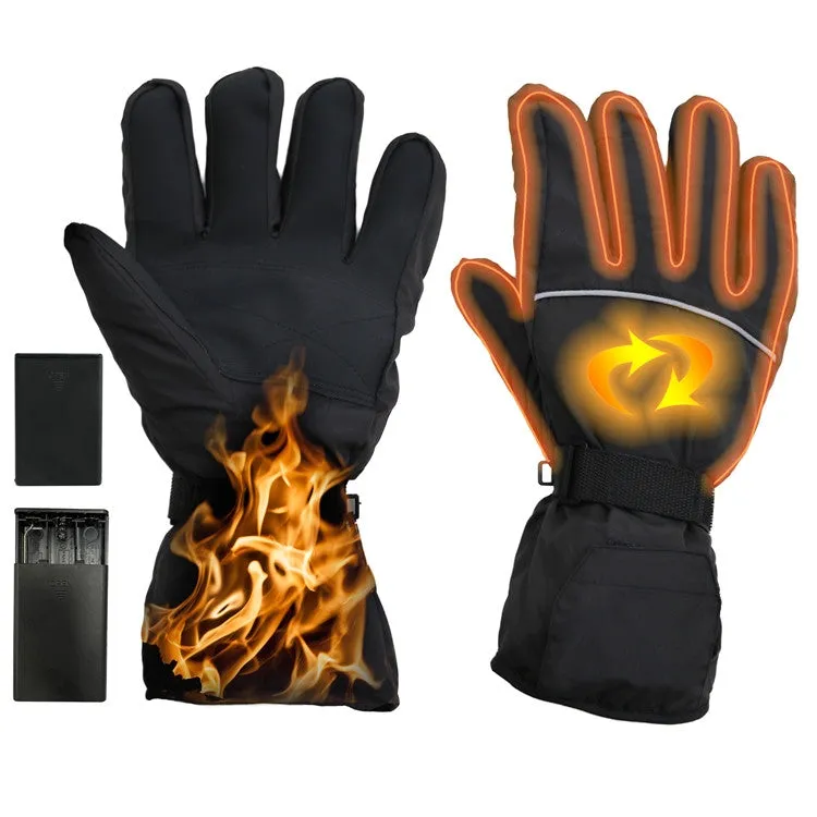 Outdoor Sports Ski Heated Warm Touchable Gloves, Color: Black USB Cable