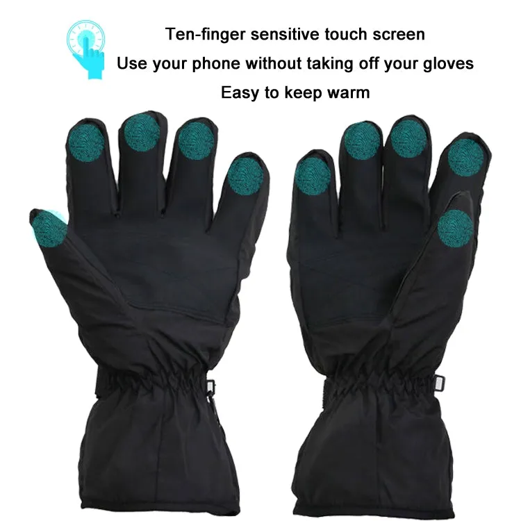 Outdoor Sports Ski Heated Warm Touchable Gloves, Color: Black USB Cable