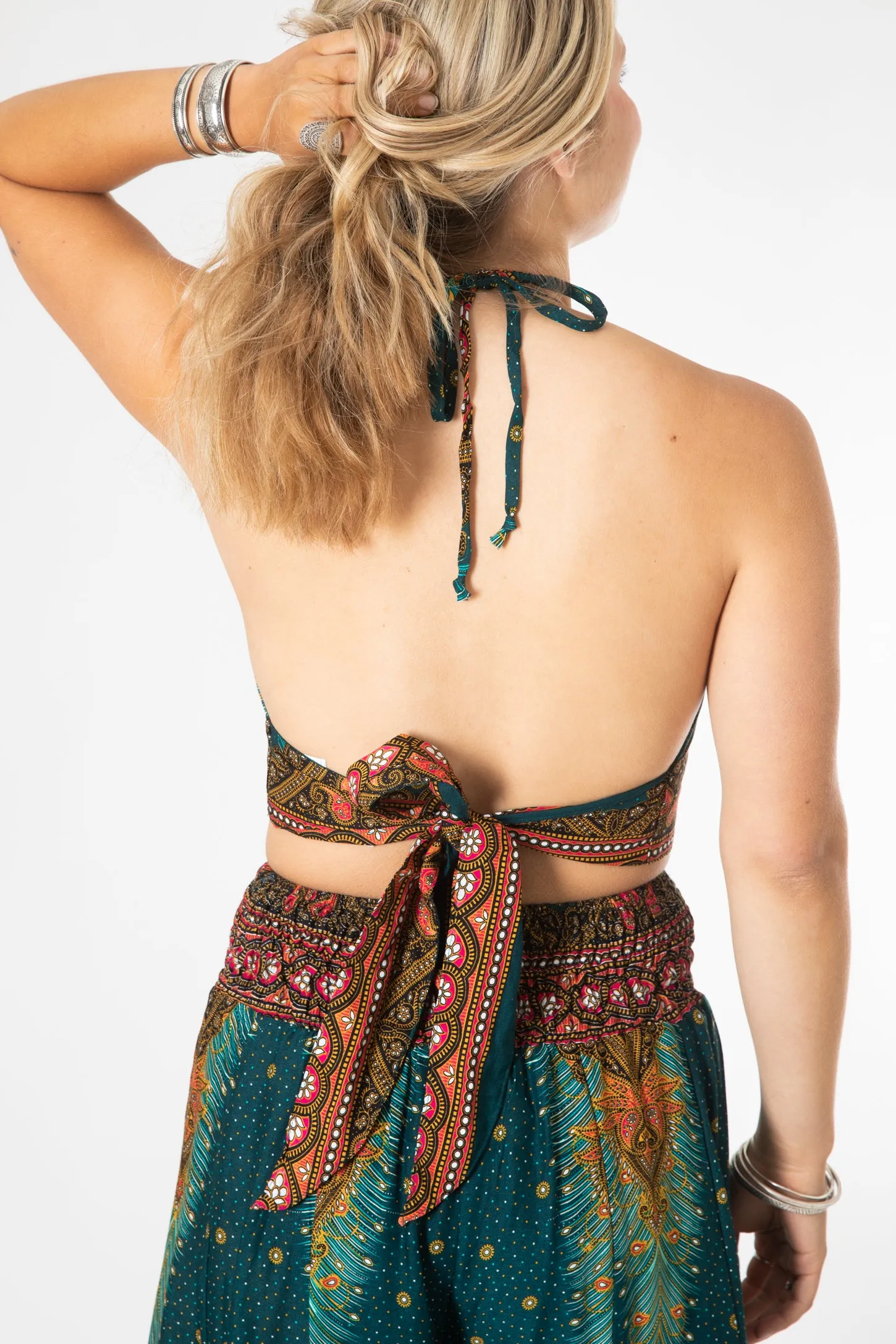 Peacock Feather Halter Top