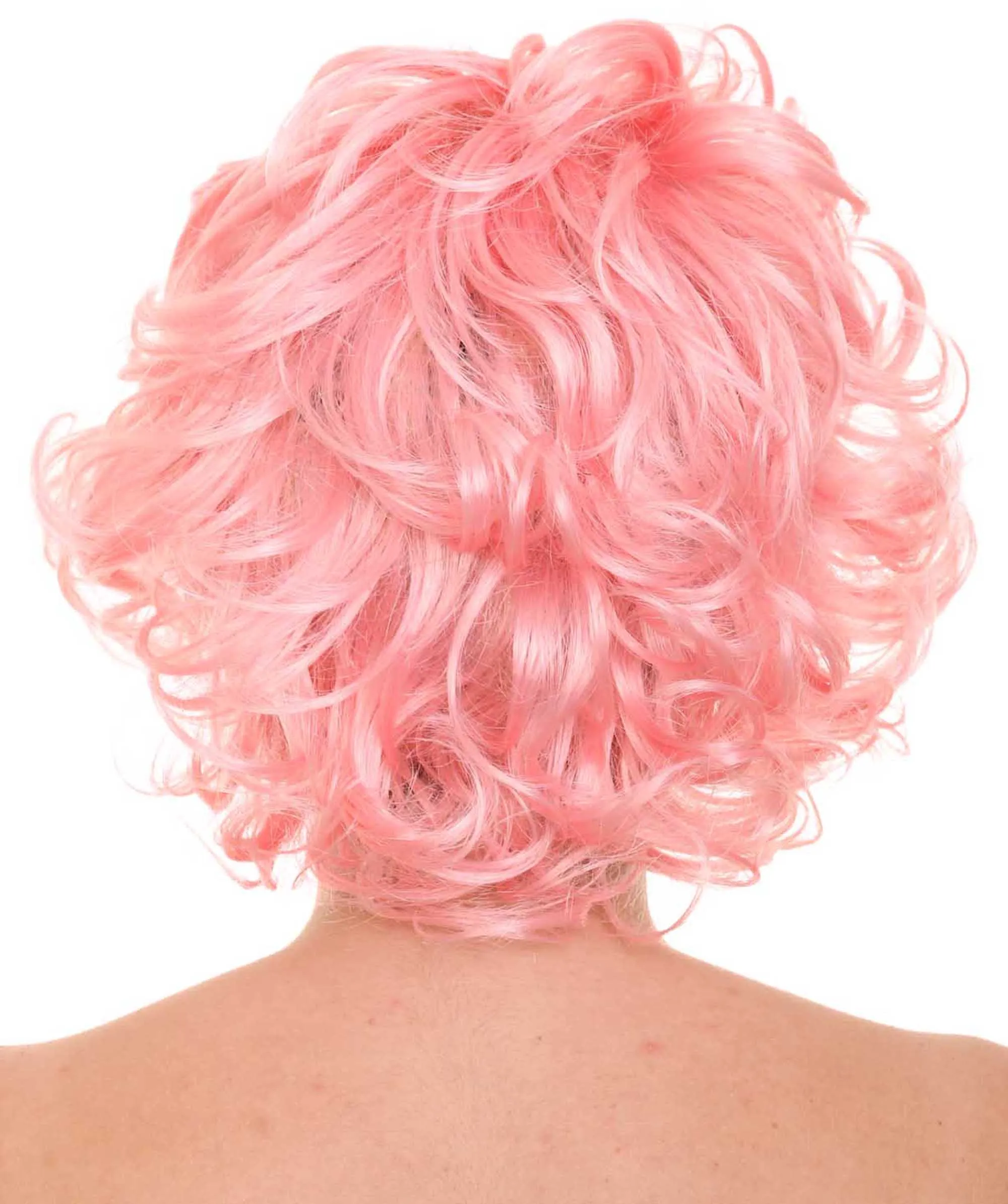 Pink Womens Wig | Coral Pink  TV/Movie Party Ready Fancy Cosplay Halloween Wig | Premium Breathable Capless Cap