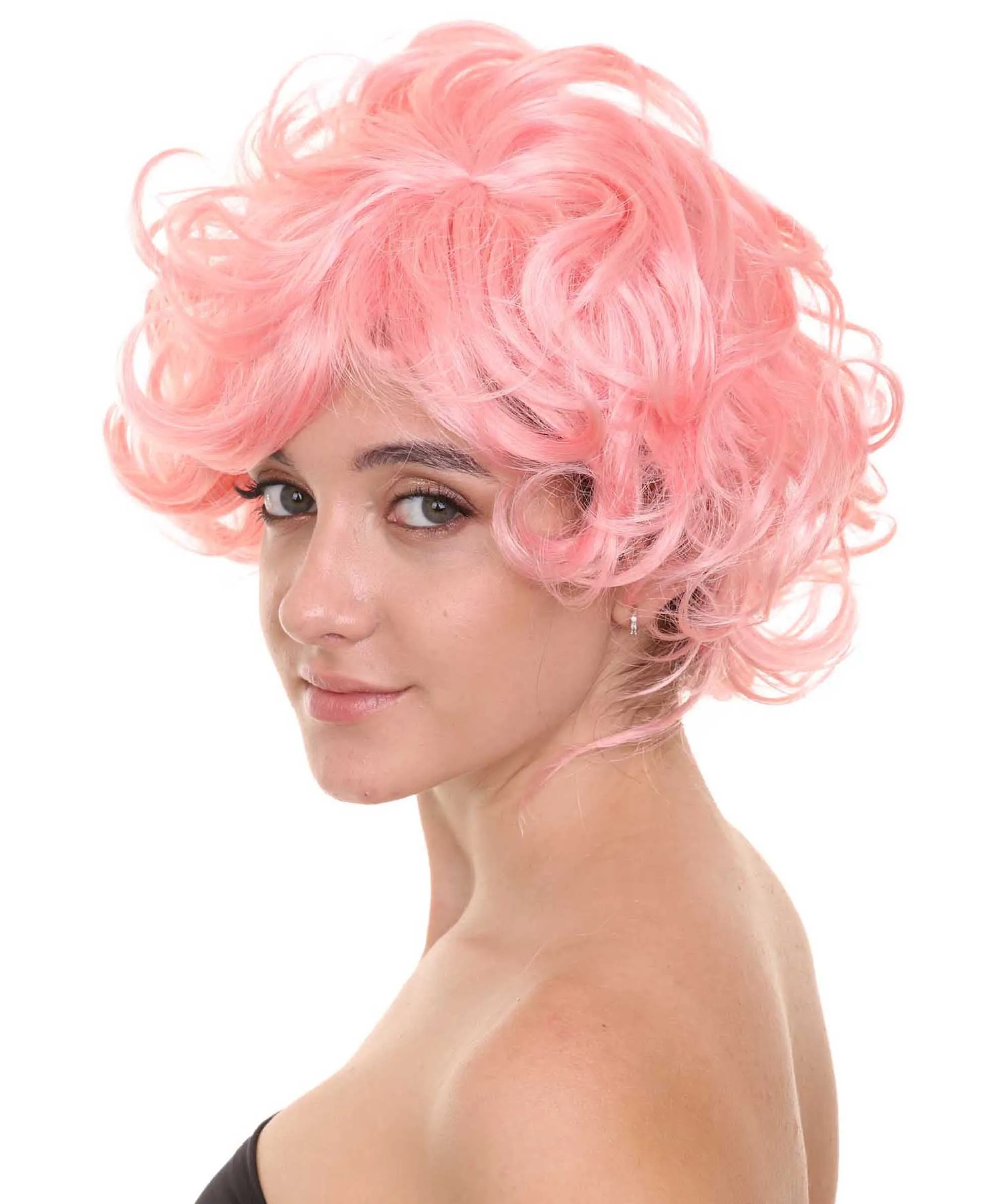 Pink Womens Wig | Coral Pink  TV/Movie Party Ready Fancy Cosplay Halloween Wig | Premium Breathable Capless Cap