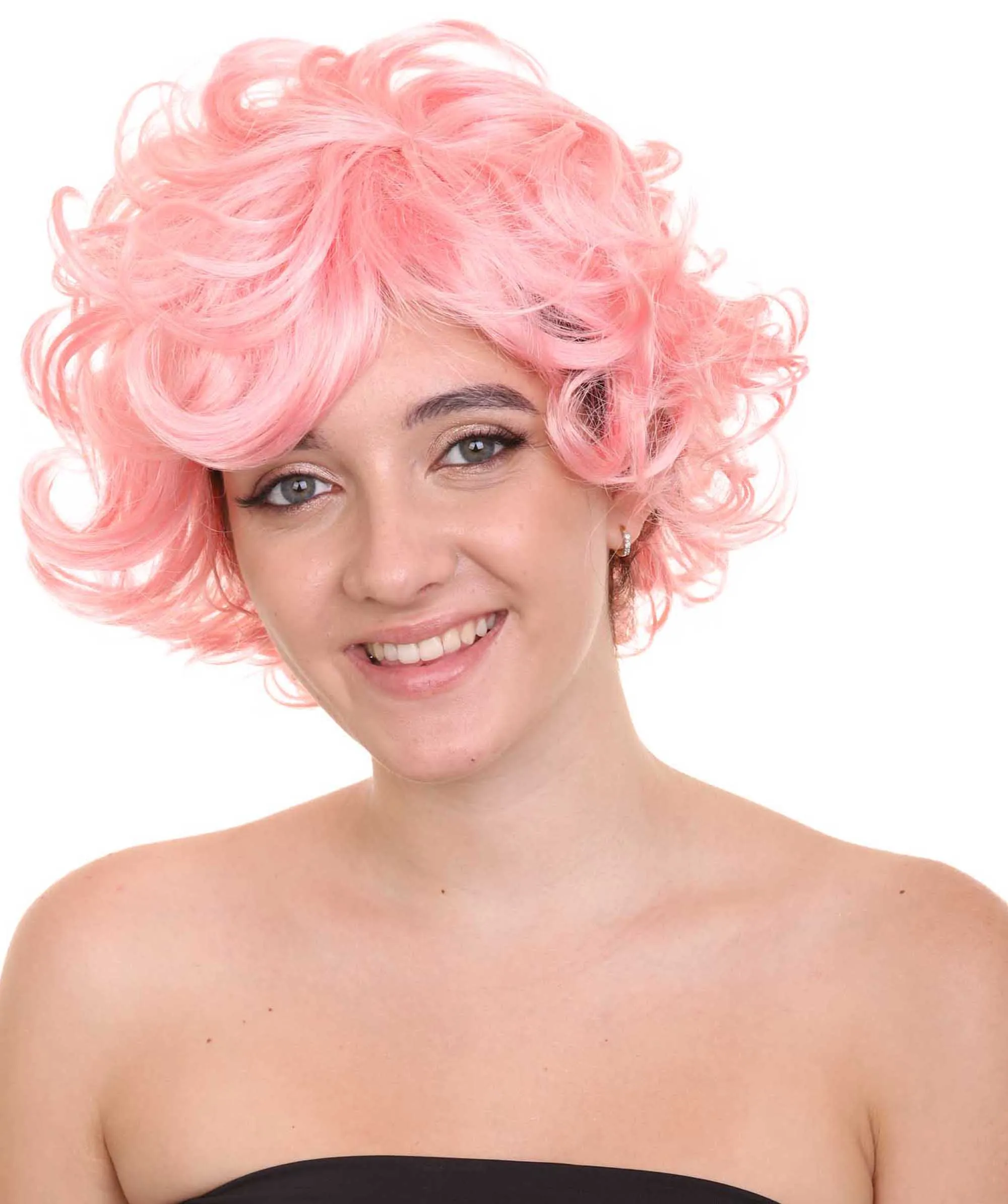 Pink Womens Wig | Coral Pink  TV/Movie Party Ready Fancy Cosplay Halloween Wig | Premium Breathable Capless Cap