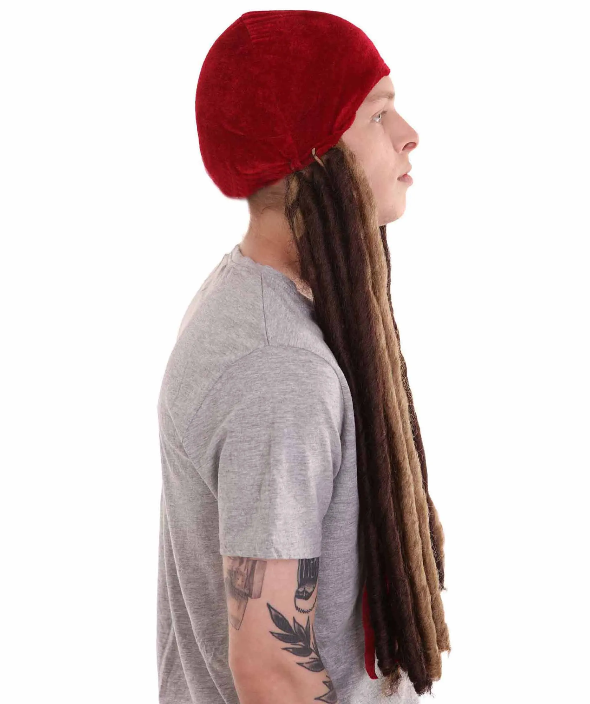 Pirate Pete Mens Wig | Cosplay Halloween Wig With Red Cap