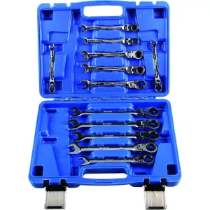 PKTool 12-Piece Flexible Head Ratcheting Combination Spanner Set - PT10189