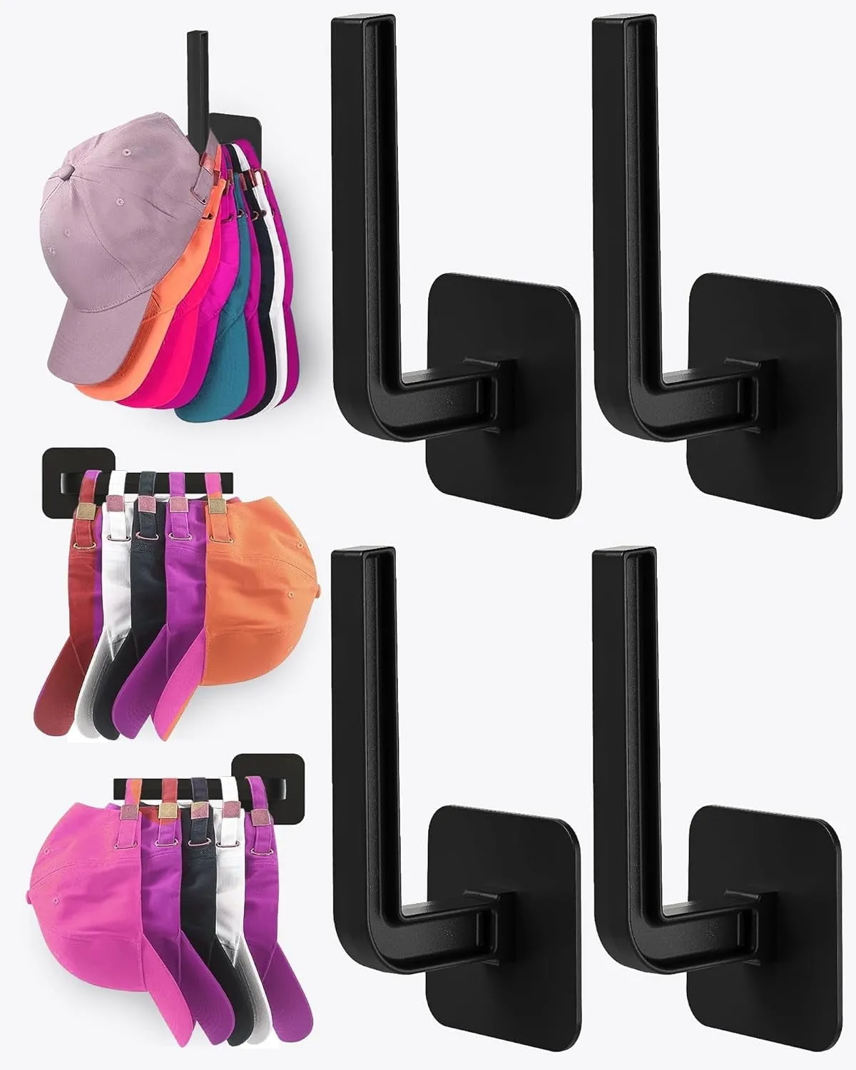 premium Durable Coat and Hat Racks, Acrylic Black