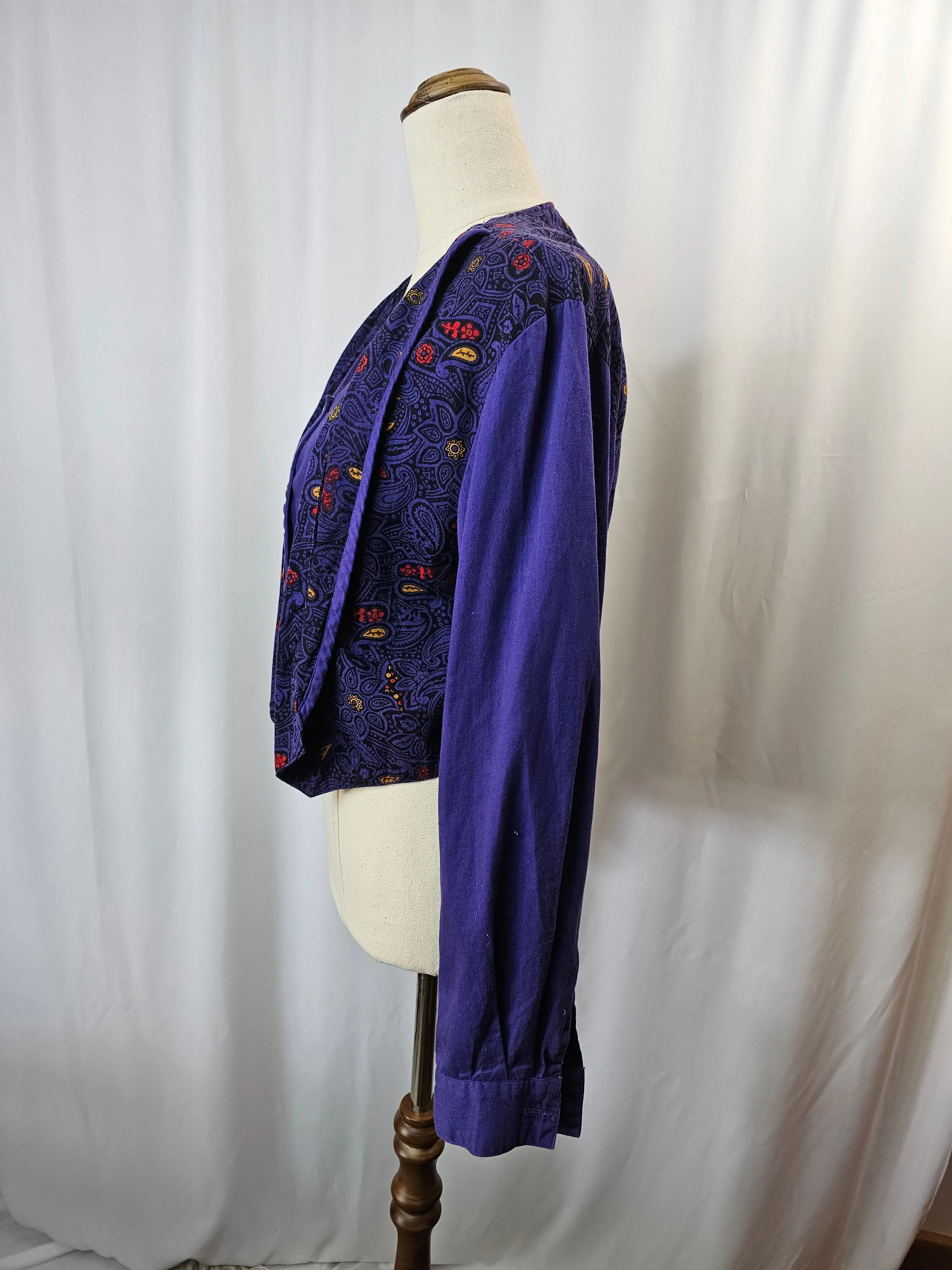 Purple cotton Indian blouse/ jacket free size