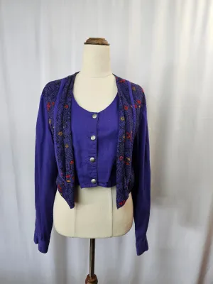 Purple cotton Indian blouse/ jacket free size