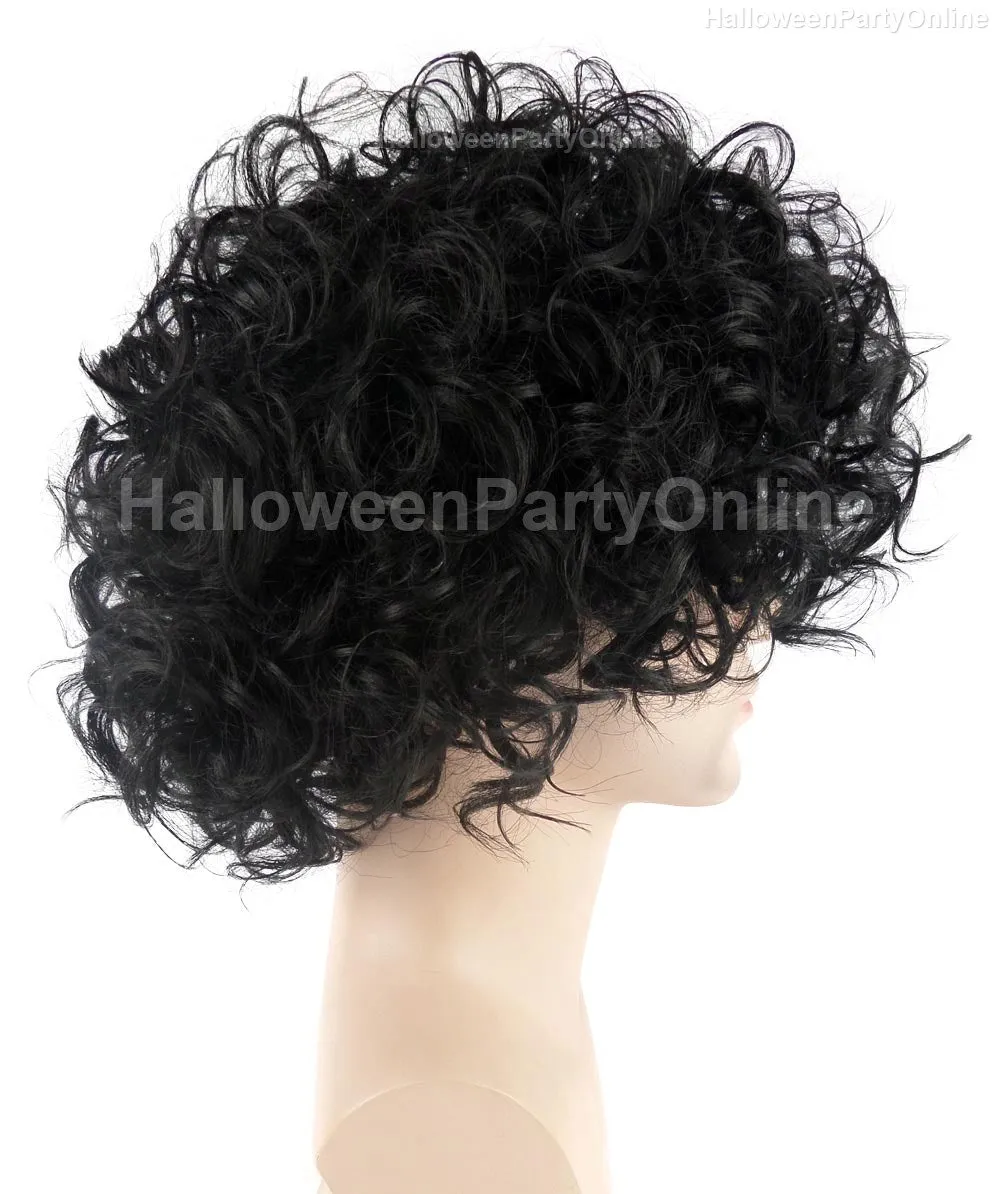 Purple Singer Wig | Black Curly Celebrity Halloween Wig