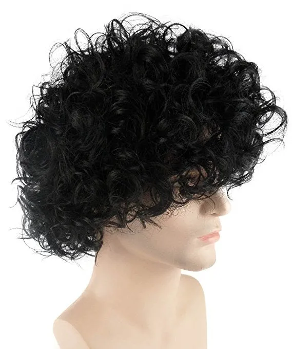 Purple Singer Wig | Black Curly Celebrity Halloween Wig