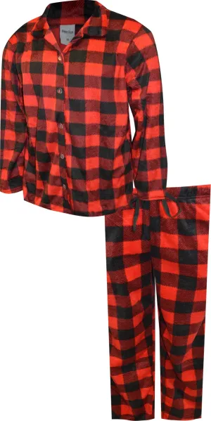 Red and Black Buffalo Plaid Traditional Fleece Guys Pajama