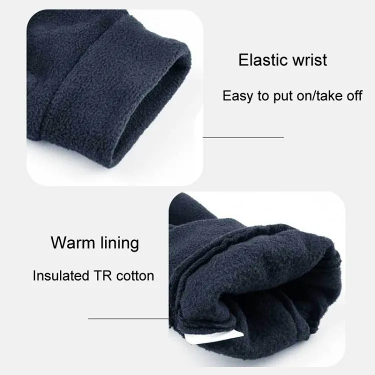 Rocker Fleece Winter Warm Anti-Slip Gloves Outdoor Riding Sports Gloves, Size: M(Black)