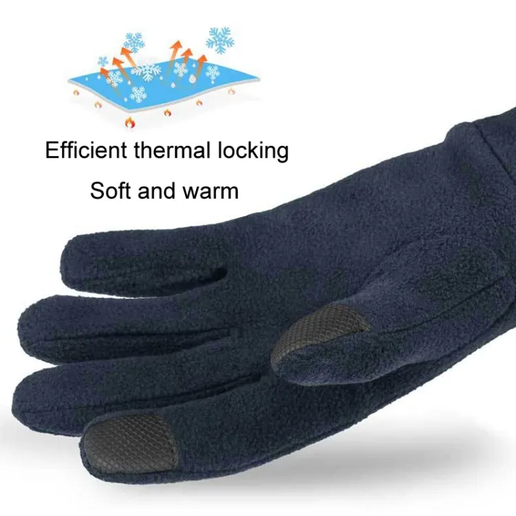 Rocker Fleece Winter Warm Anti-Slip Gloves Outdoor Riding Sports Gloves, Size: M(Black)