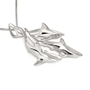 Shark Necklace Sterling Silver- Grey Reef Shark Necklace, Sterling Silver Reef Shark Necklace, Shark Pendant