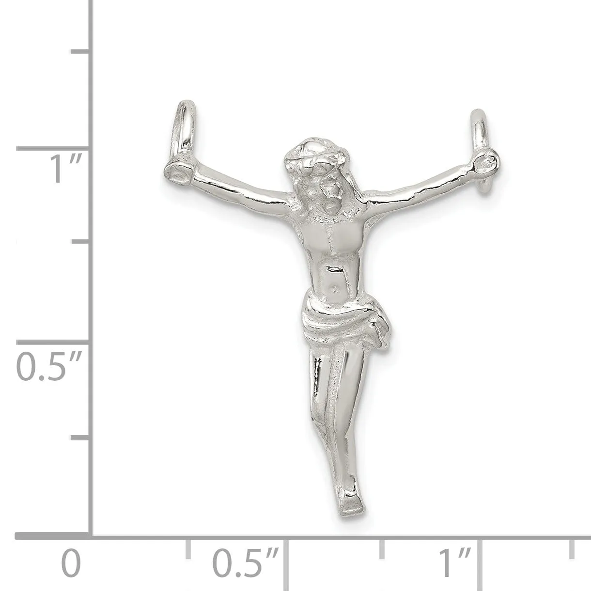 Silver Corpus Crucified Christ Pendant