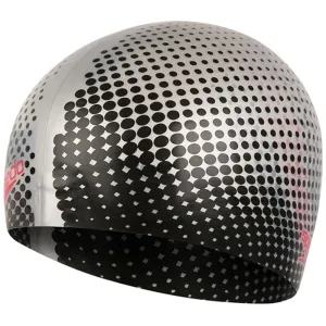 Speedo - Reversible Moulded Silicone Cap Swim Hat - Silver/Black