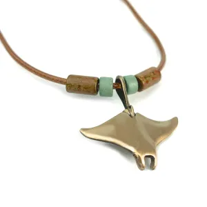 Stingray Necklace Antique Bronze- Manta Ray Necklace for Women | Bronze Stingray Necklace | Stingray Jewelry | Manta Ray Pendant  Scuba Diving Jewelry