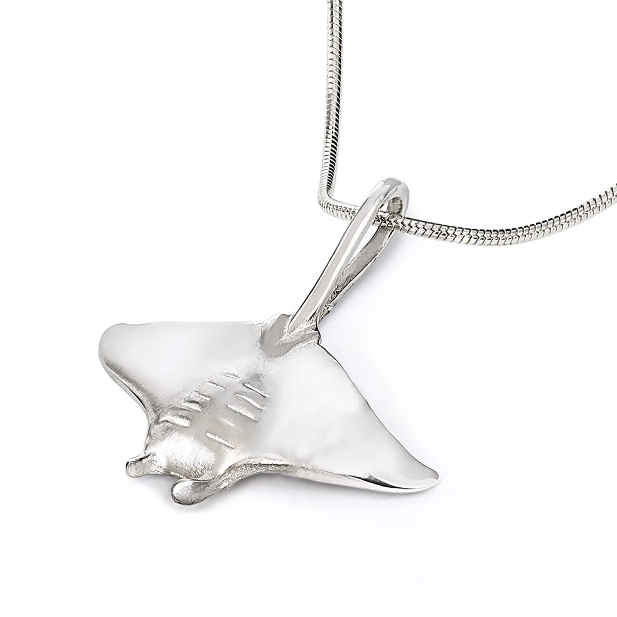 Stingray Necklace Sterling Silver- Manta Ray Necklace for Women | Stingray Jewelry | Scuba Diving Jewelry | Ocean Inspired Fine Jewelry