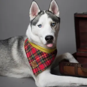 Timpa Tartan Dog Bandana | Red