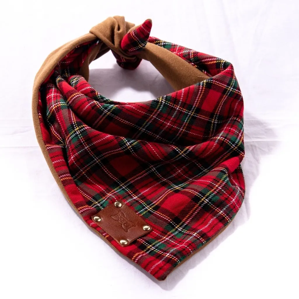 Timpa Tartan Dog Bandana | Red